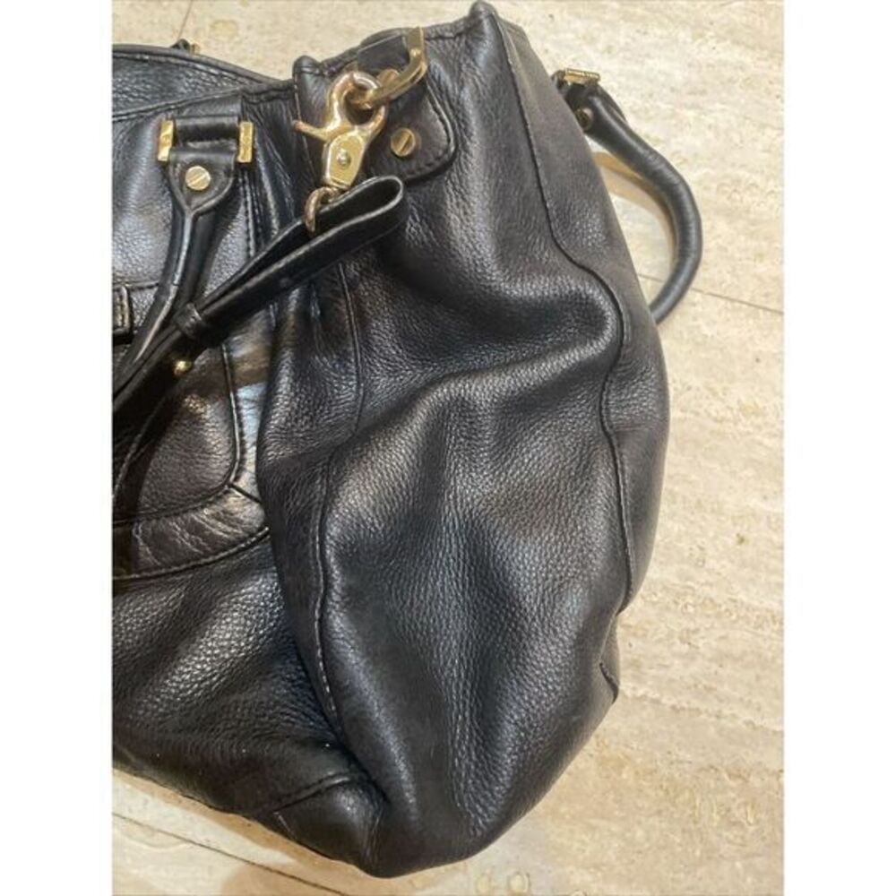 Tory Burch Amanda Hobo Black Pebbled‎ Leather Handbag Satchel Shoulder Messenger - Picture 9 of 14